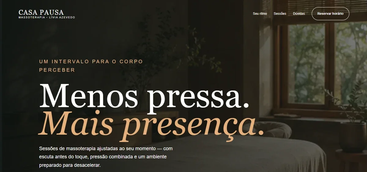 Projeto SitePorAI 5 — visualização em desktop