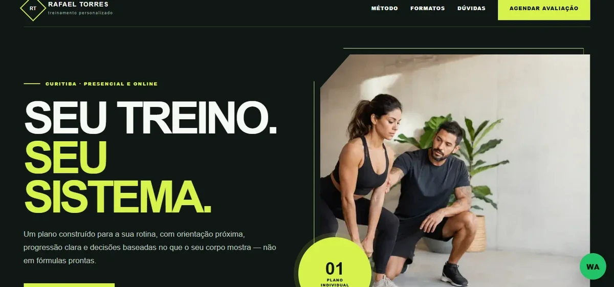 Projeto SitePorAI 7 — visualização em desktop