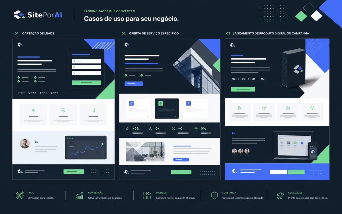 Exemplos de uso de landing pages
