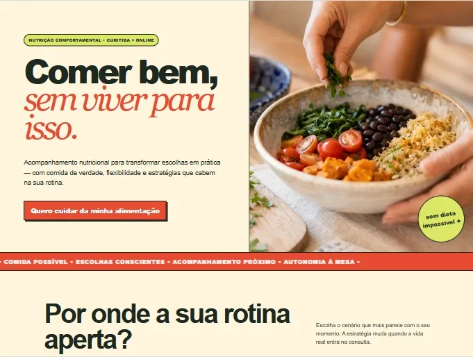 Exemplo visual de uma primeira versão apresentada ao cliente