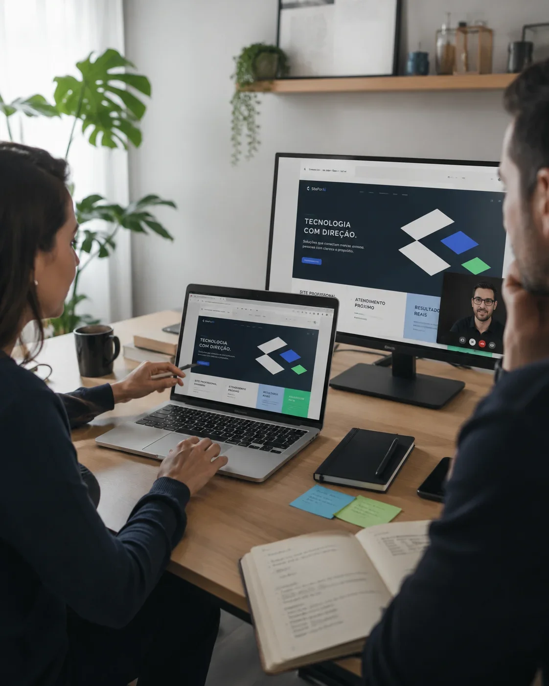 Atendimento remoto e acompanhamento de um projeto SitePorAI